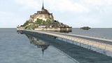 Destruction de la digue du Mont-Saint-Michel