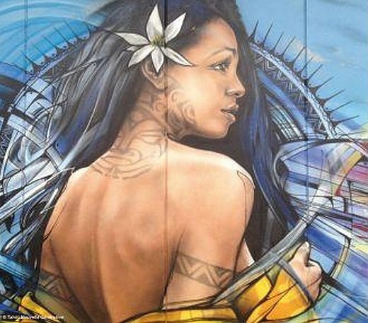 Des graffitis ici à Tahiti