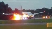 Incendie spectaculaire sur un avion de la Singapore Airlines 