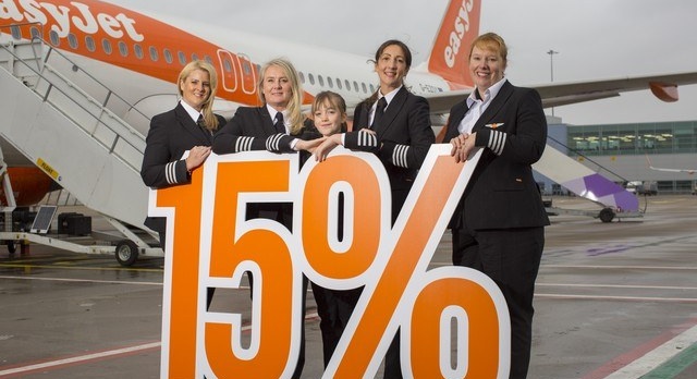 15 % of new easyJet pilots are women