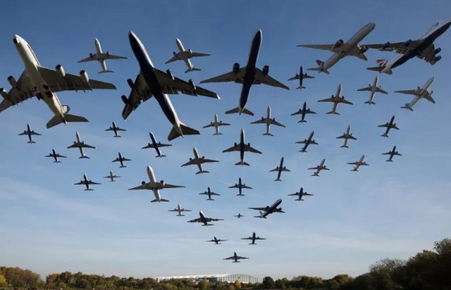 Vu du ciel : Flydubaï, United Airlines, ANA, Air Europa, Swiss, Norse, Air Canada, Copa Airlines, etc.